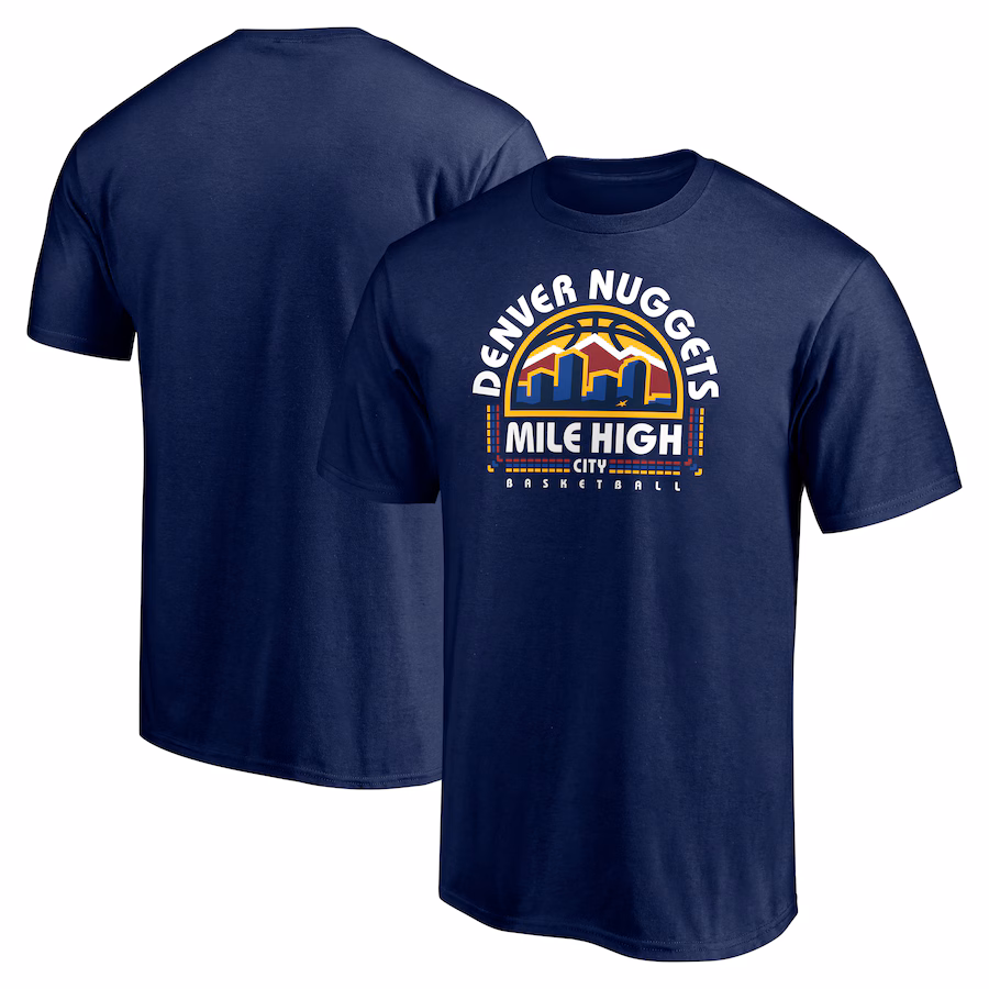 Men's Denver Nuggets Navy Push Ahead T-Shirt - Puhuasuan