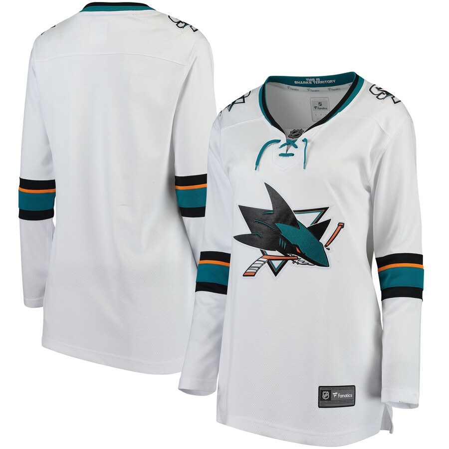 Women's San Jose Sharks Fanatics Branded White Away Breakaway Jersey - Puhuasuan