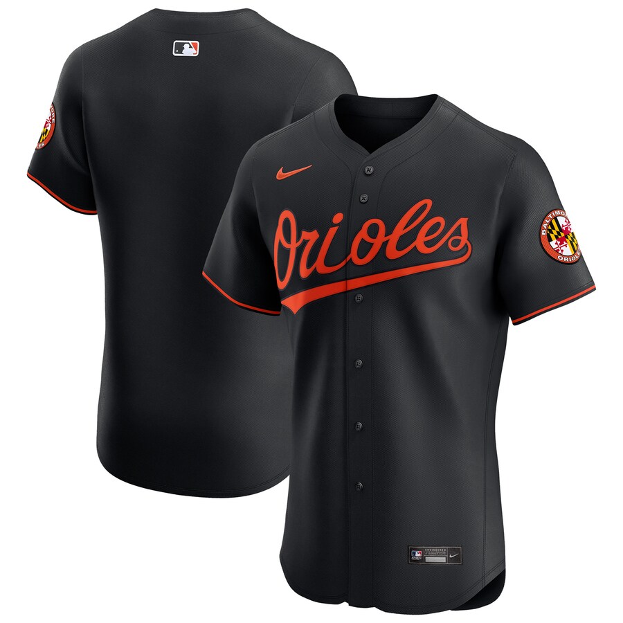 Men's Baltimore Orioles Nike Black Alternate Vapor Premier Elite Patch Jersey - Puhuasuan