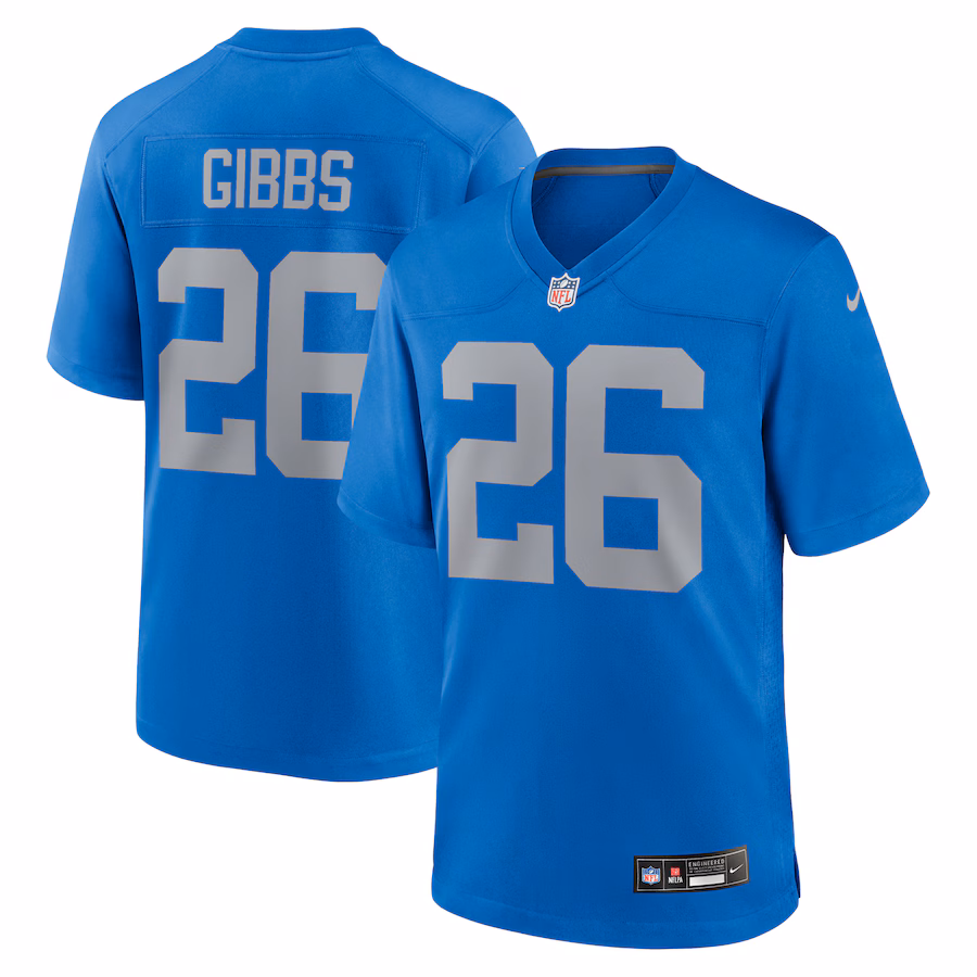 Men's Detroit Lions Jahmyr Gibbs Nike  Blue Alternate Game Jersey - Puhuasuan