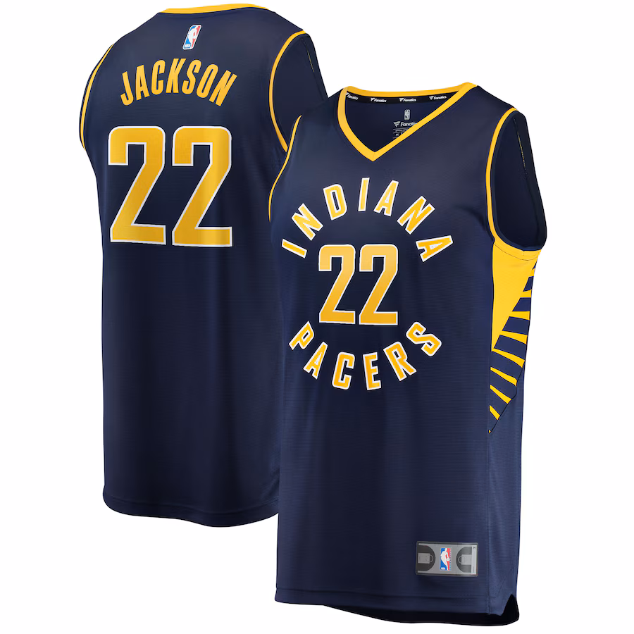Men's Indiana Pacers Isaiah Jackson Fanatics Navy Fast Break Replica Player Jersey - Icon Edition - Puhuasuan
