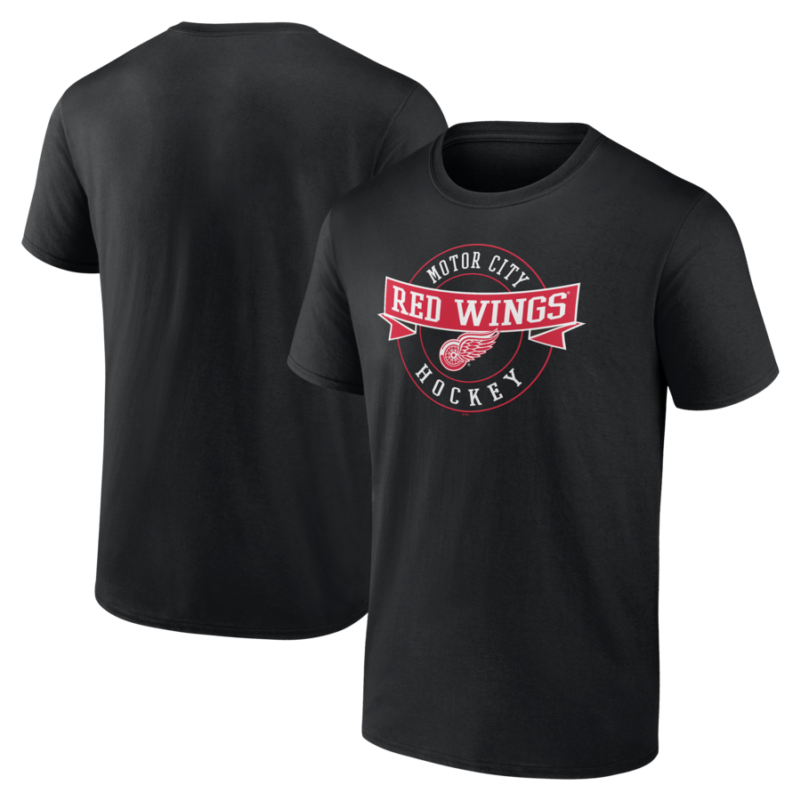 Men's Detroit Red Wings Black Honor Circle T-Shirt - Puhuasuan