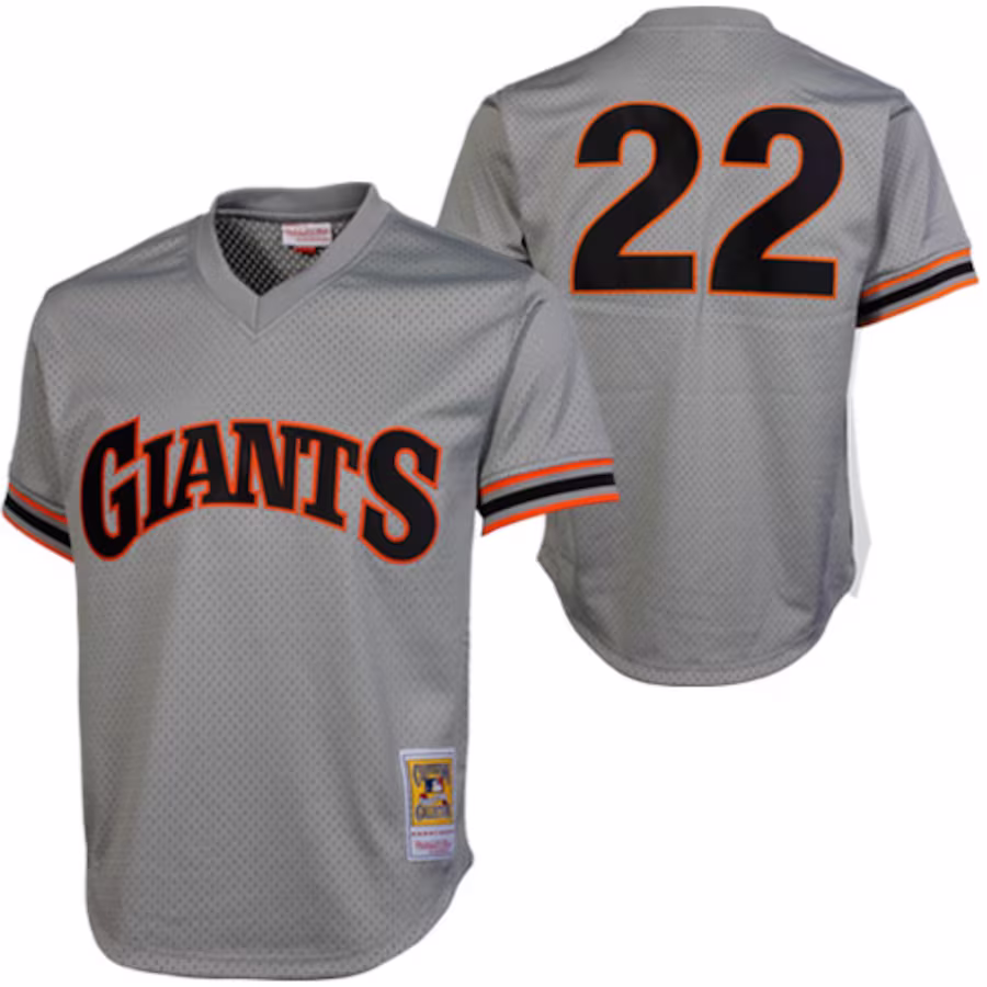 Mitchell & Ness Will Clark San Francisco Giants 1989 Authentic Cooperstown Collection Batting Practice Jersey - Gray - Puhuasuan