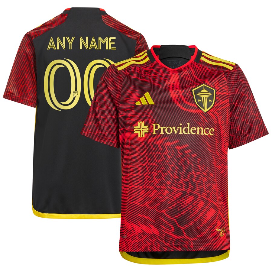 Youth Seattle Sounders FC  adidas Red 2024 The Bruce Lee Kit Replica Custom Jersey - Puhuasuan