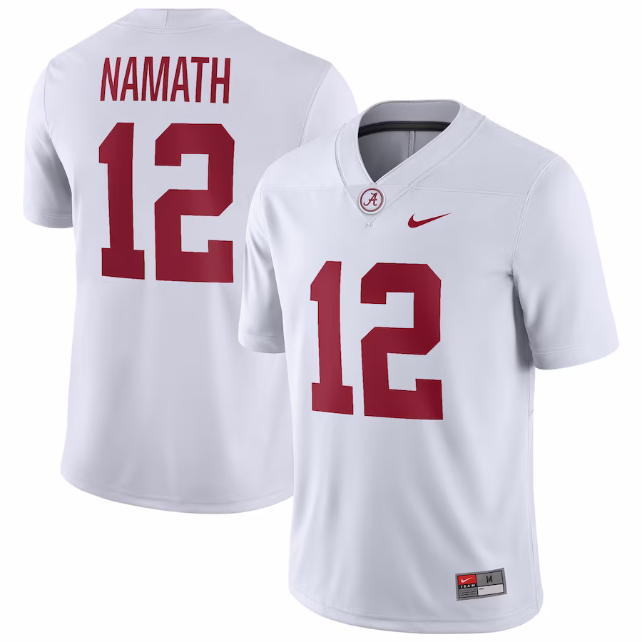 Joe Namath Alabama Crimson Tide Nike Alumni Player Jersey - White - Puhuasuan