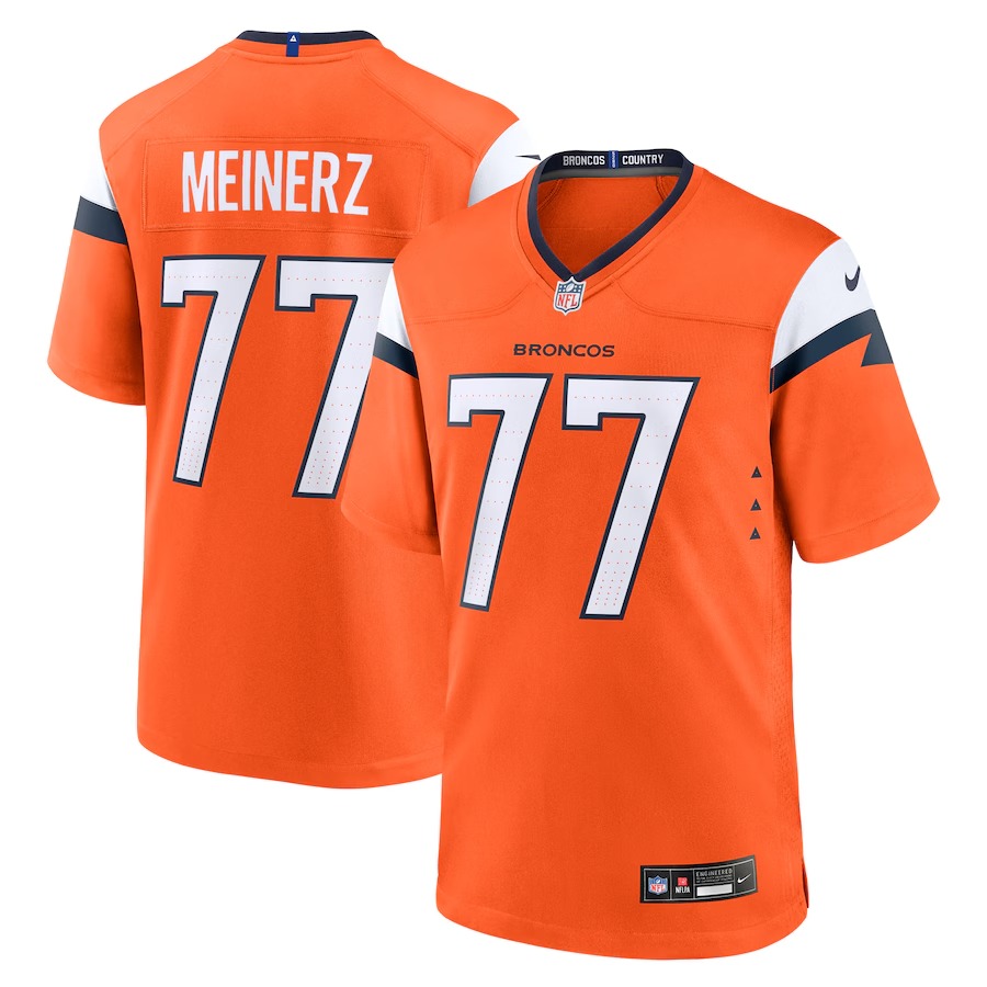 Men's Denver Broncos Quinn Meinerz Nike Orange Team Game Jersey - Puhuasuan