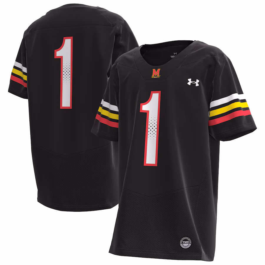 Youth Under Armour #1 Black Maryland Terrapins Replica Football Jersey - Puhuasuan