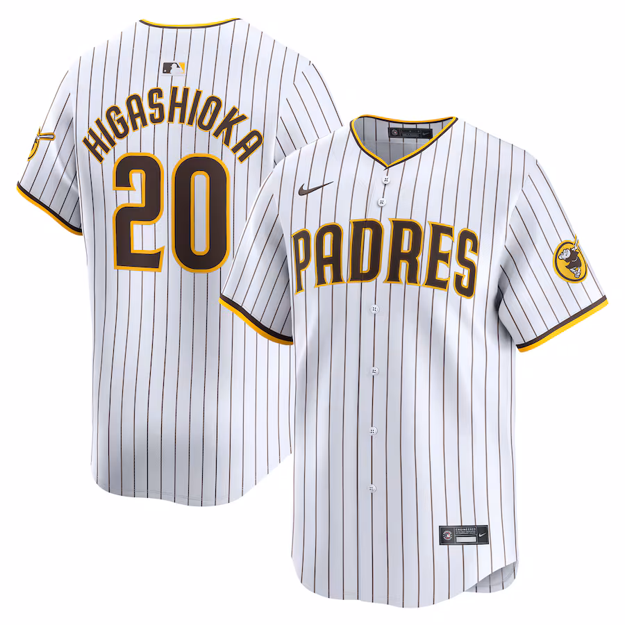 Men's San Diego Padres Kyle Higashioka Nike White Home Limited Player Jersey - Puhuasuan