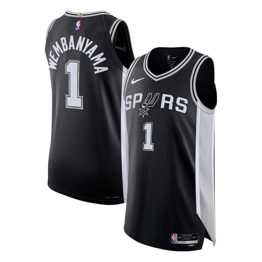 Men's San Antonio Spurs Victor Wembanyama Nike Black Authentic Jersey - Icon Edition - Puhuasuan