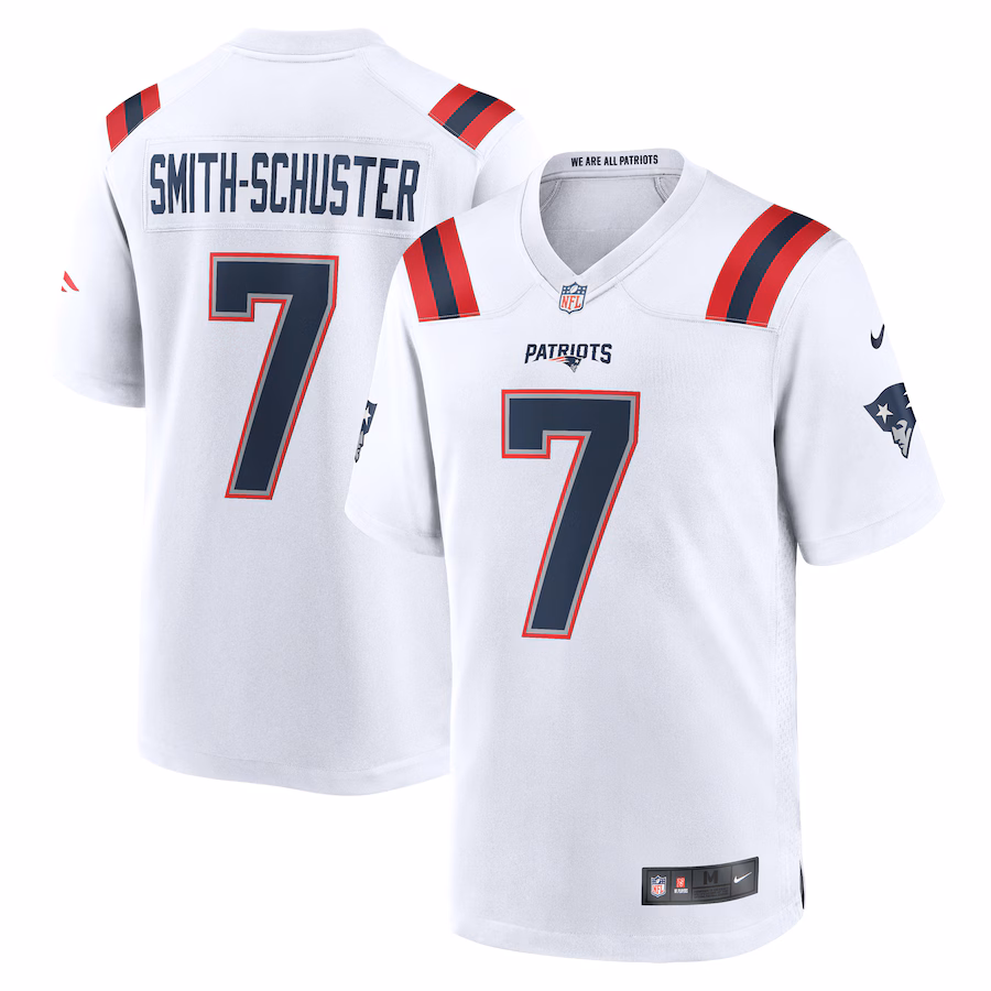 Men's New England Patriots JuJu Smith-Schuster Nike White Game Player Jersey - Puhuasuan