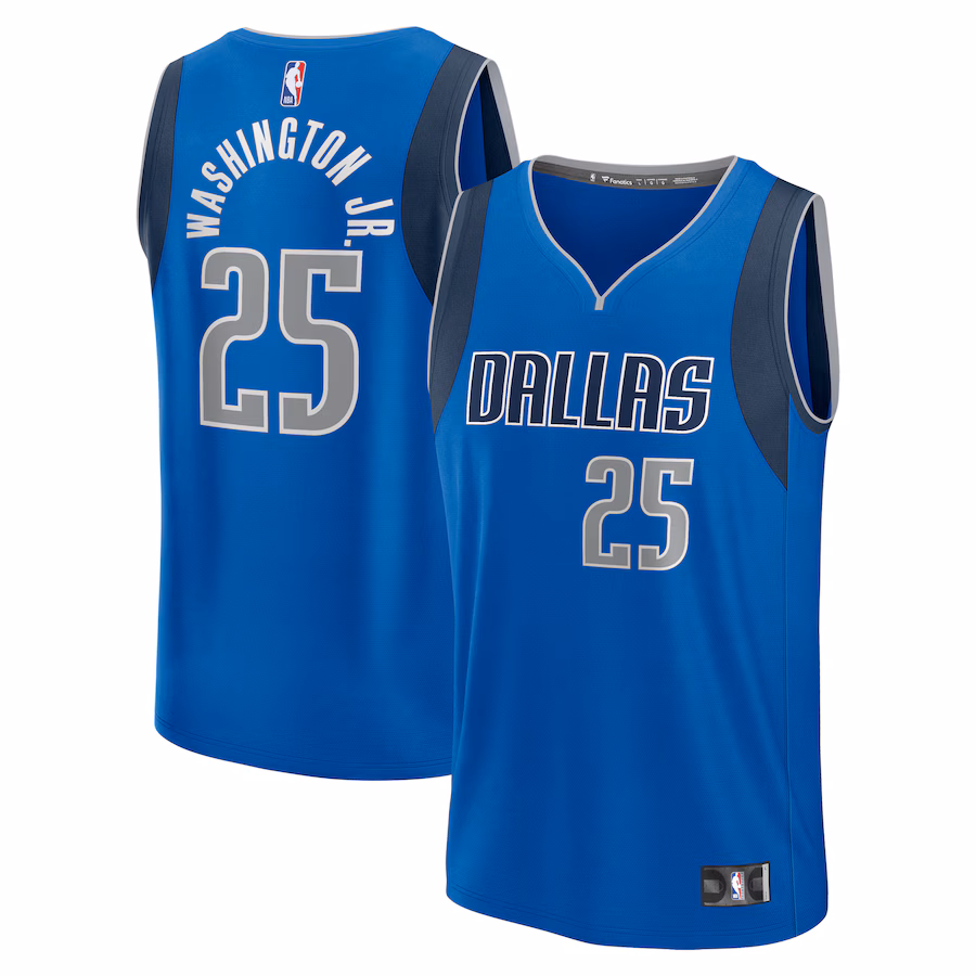 Youth Dallas Mavericks PJ Washington Jr. Fanatics Blue Fast Break Player Jersey - Icon Edition - Puhuasuan