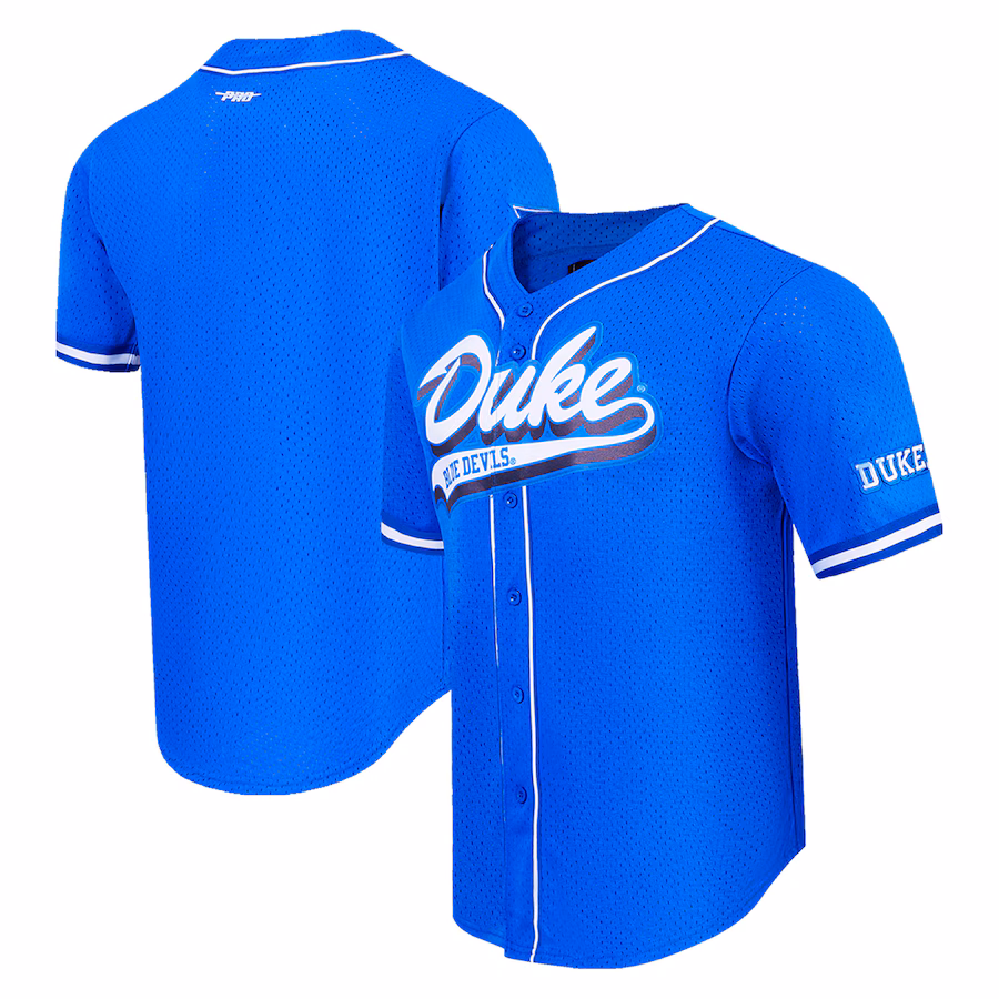 Men's Pro Standard Royal Duke Blue Devils Mesh Full-Button Replica Baseball Jersey - Puhuasuan