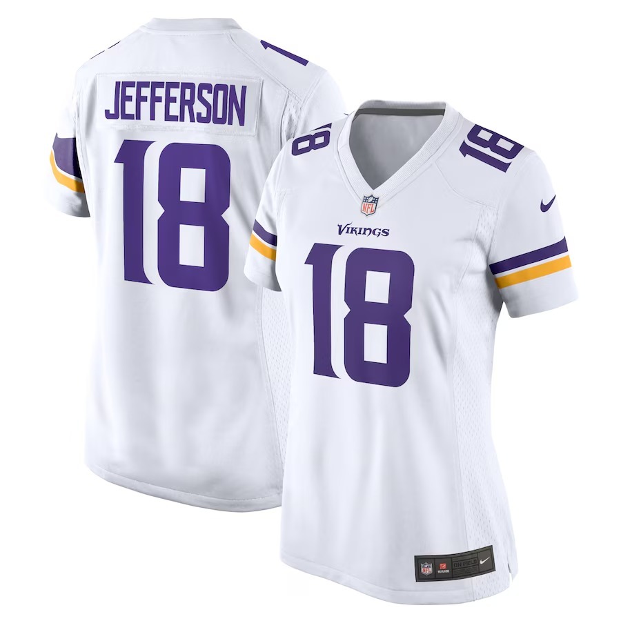 Women's Minnesota Vikings Justin Jefferson Nike White Game Jersey - Puhuasuan