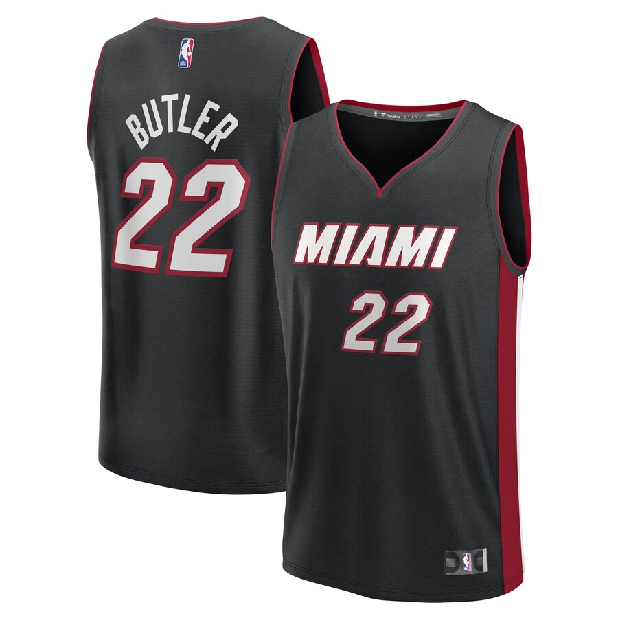 Youth Miami Heat Jimmy Butler Fanatics Black Fast Break Replica Player Jersey - Icon Edition - Puhuasuan