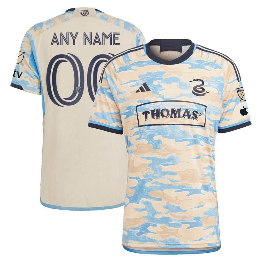 Men's Philadelphia Union adidas Tan 2023 For Philly Authentic Custom Jersey - Puhuasuan