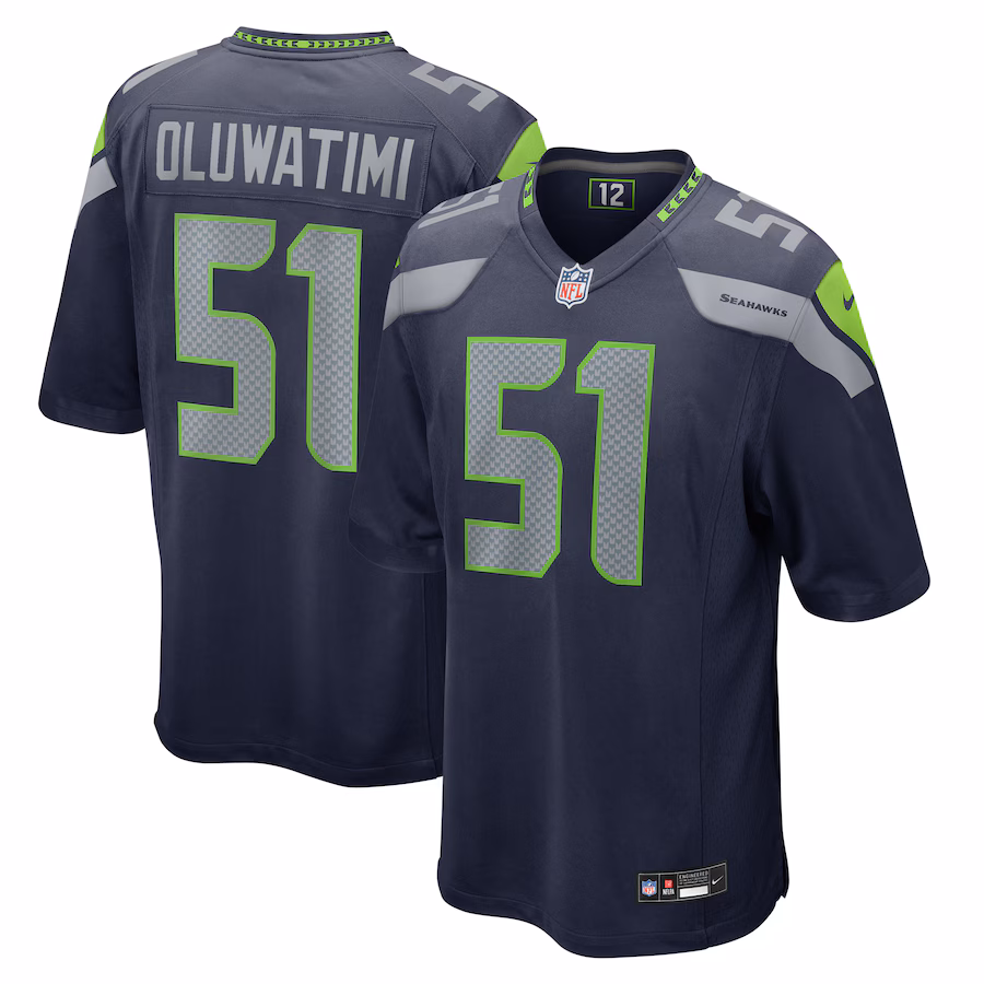 Men's Seattle Seahawks Olu Oluwatimi Nike College Navy Game Jersey - Puhuasuan