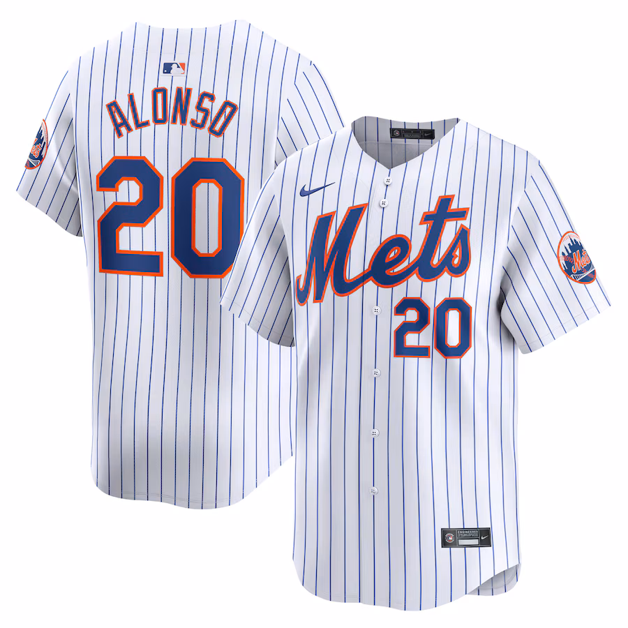 Men's New York Mets Pete Alonso Nike White Home Limited Player Jersey - Puhuasuan