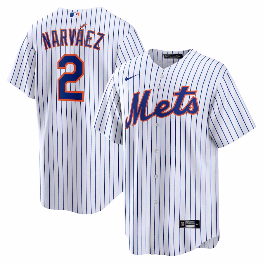Men's New York Mets Omar Narváez Nike White Home  Replica Player Jersey - Puhuasuan