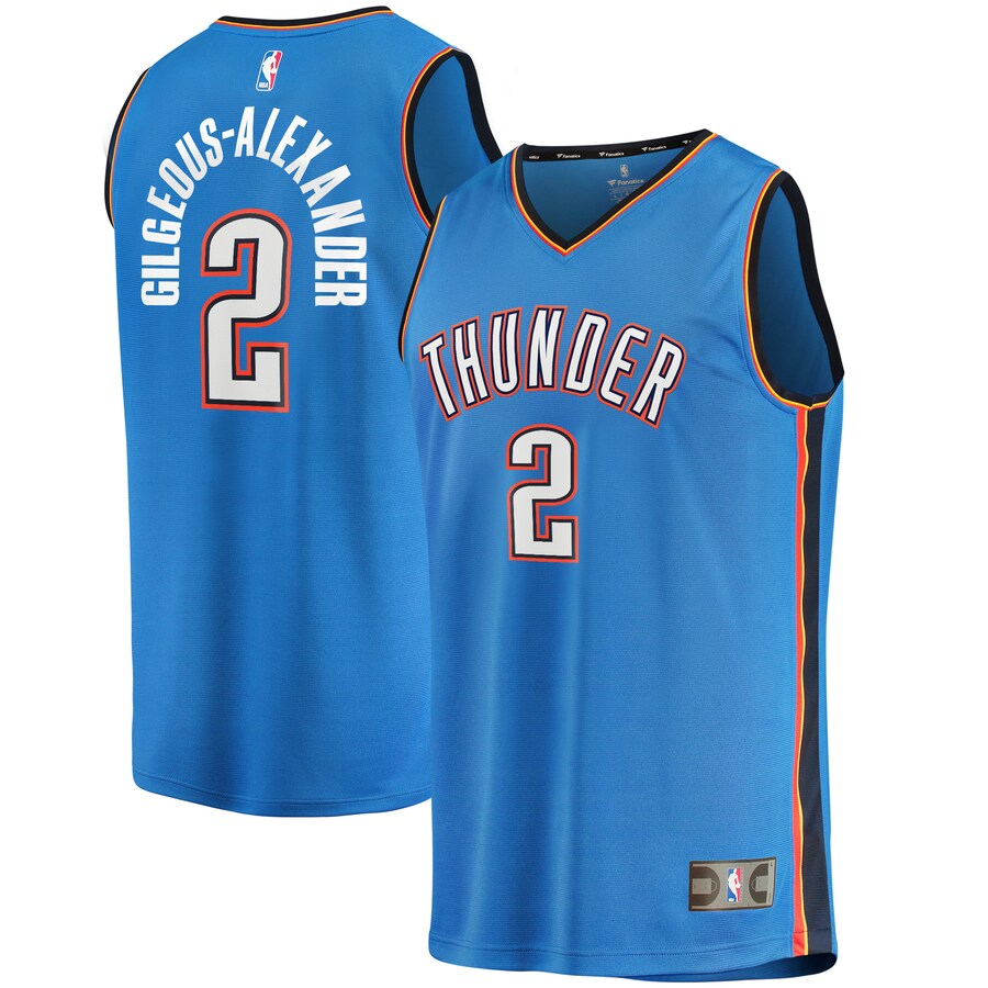 Men's Oklahoma City Thunder Shai Gilgeous-Alexander Fanatics Blue Fast Break Player Jersey - Icon Edition - Puhuasuan