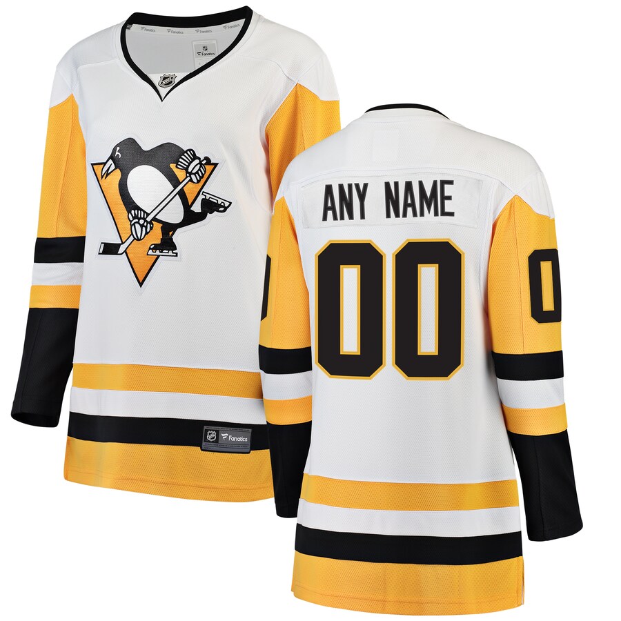 Women's Pittsburgh Penguins Fanatics Branded White Away Breakaway Custom Jersey - Puhuasuan