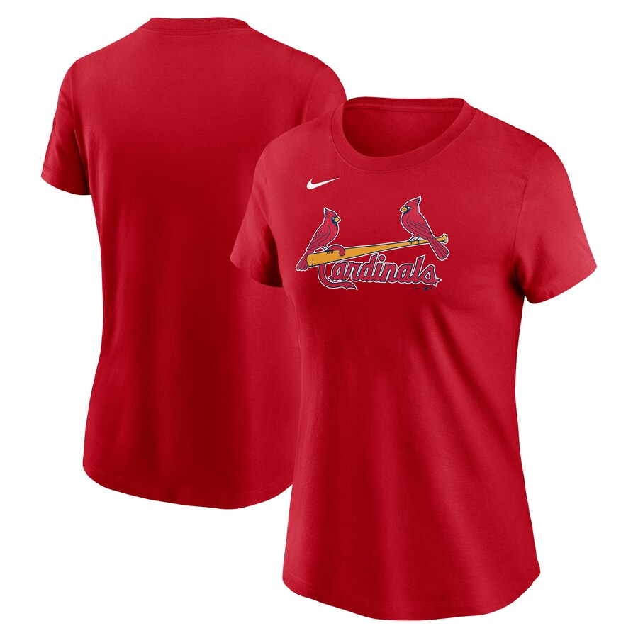 Women's St. Louis Cardinals Nike Red Fuse Wordmark T-Shirt - Puhuasuan