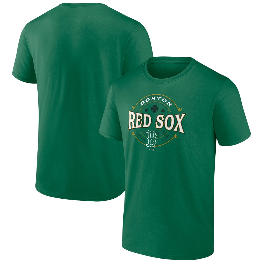 Men's Boston Red Sox Kelly Green St. Patrick's Day Lucky T-Shirt - Puhuasuan