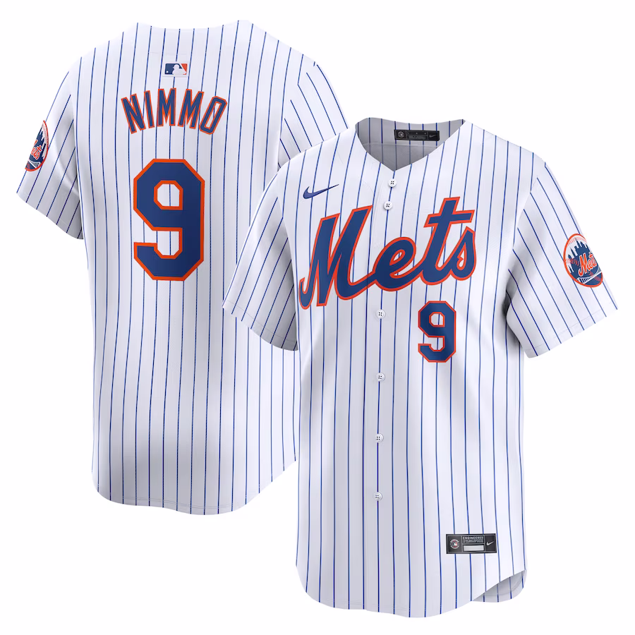 Men's New York Mets Brandon Nimmo Nike White Home Limited Player Jersey - Puhuasuan