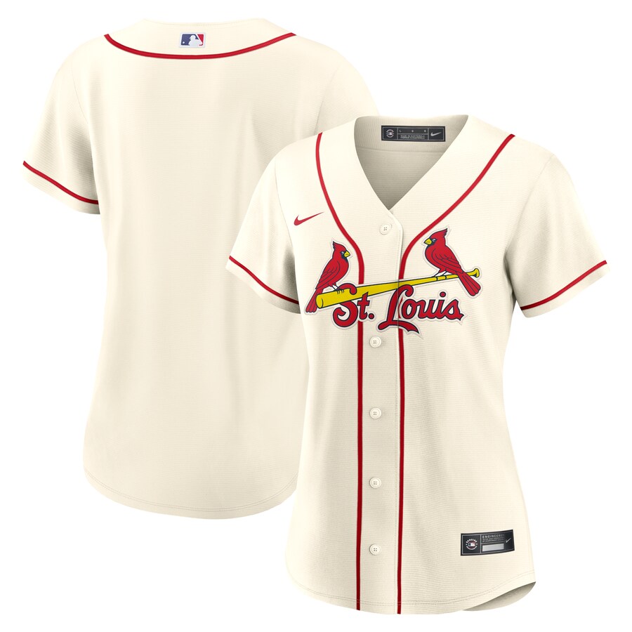 Women's St. Louis Cardinals Nike Cream Alternate Replica Team Jersey - Puhuasuan