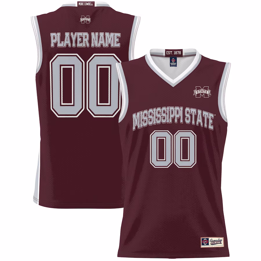 Mississippi State Bulldogs GameDay Greats Unisex  Lightweight NIL Pick-A-Player Basketball Jersey - Maroon - Puhuasuan