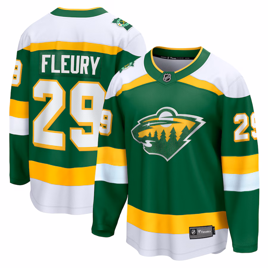 Men's Minnesota Wild Marc-Andre Fleury Fanatics Green Alternate Premier Breakaway Player Jersey - Puhuasuan