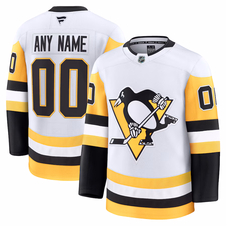 Men's Pittsburgh Penguins Fanatics White Away Premium Custom Jersey - Puhuasuan