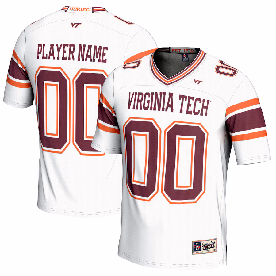 Virginia Tech Hokies GameDay Greats NIL Pick-A-Player Football Jersey - White - Puhuasuan