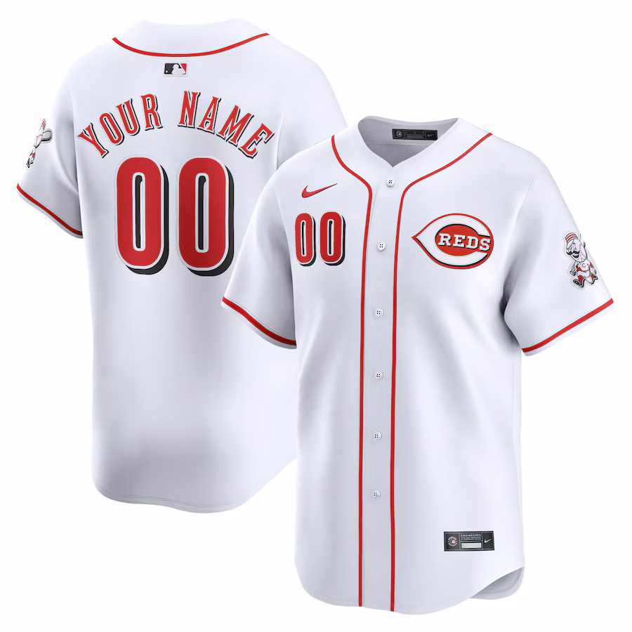 Youth Cincinnati Reds Nike White Home Limited Custom Jersey - Puhuasuan