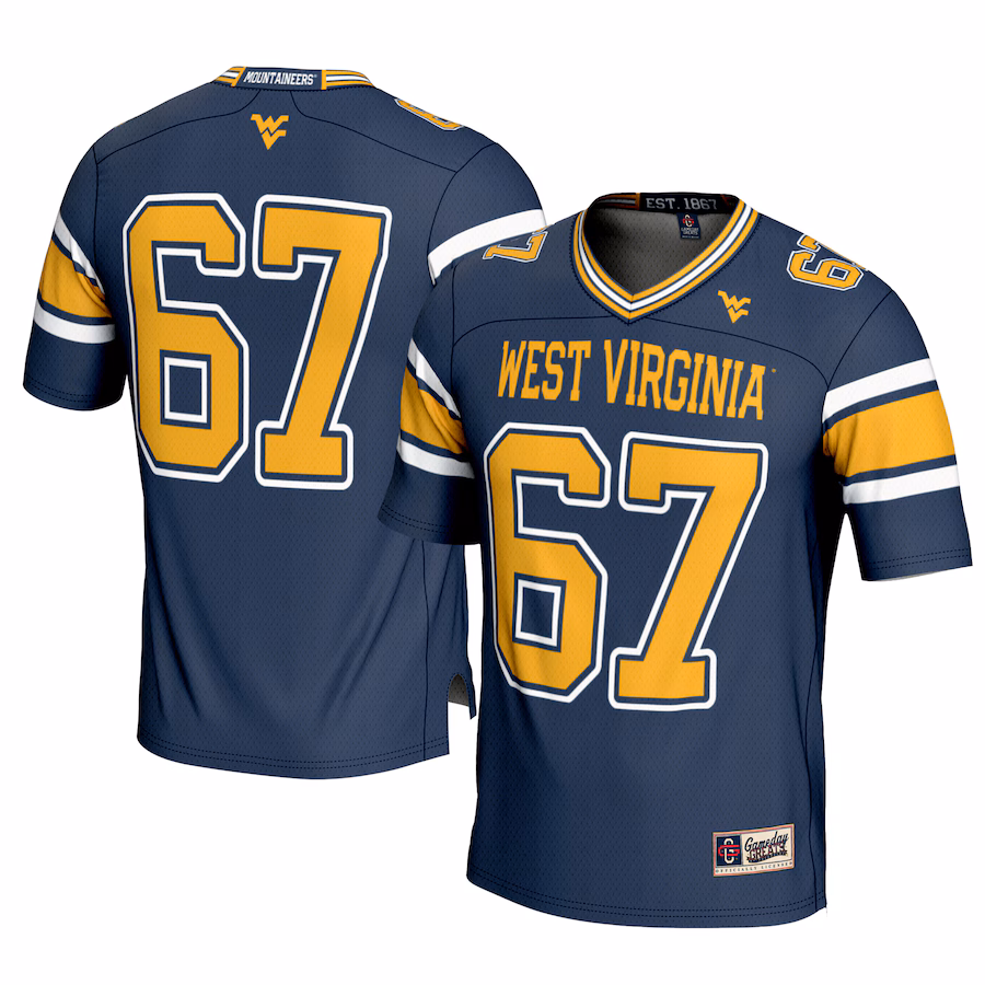 Men's GameDay Greats #1 Navy West Virginia Mountaineers Football Jersey - Puhuasuan