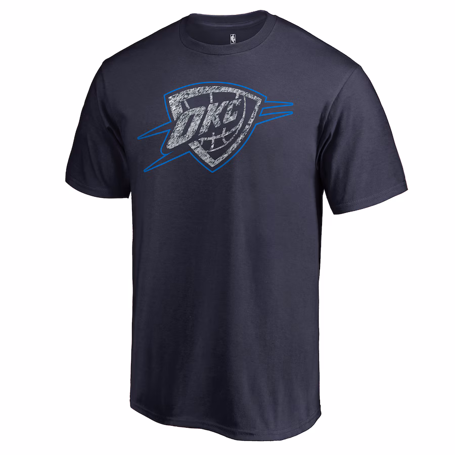 Men's Oklahoma City Thunder Navy Static Logo T-Shirt - Puhuasuan