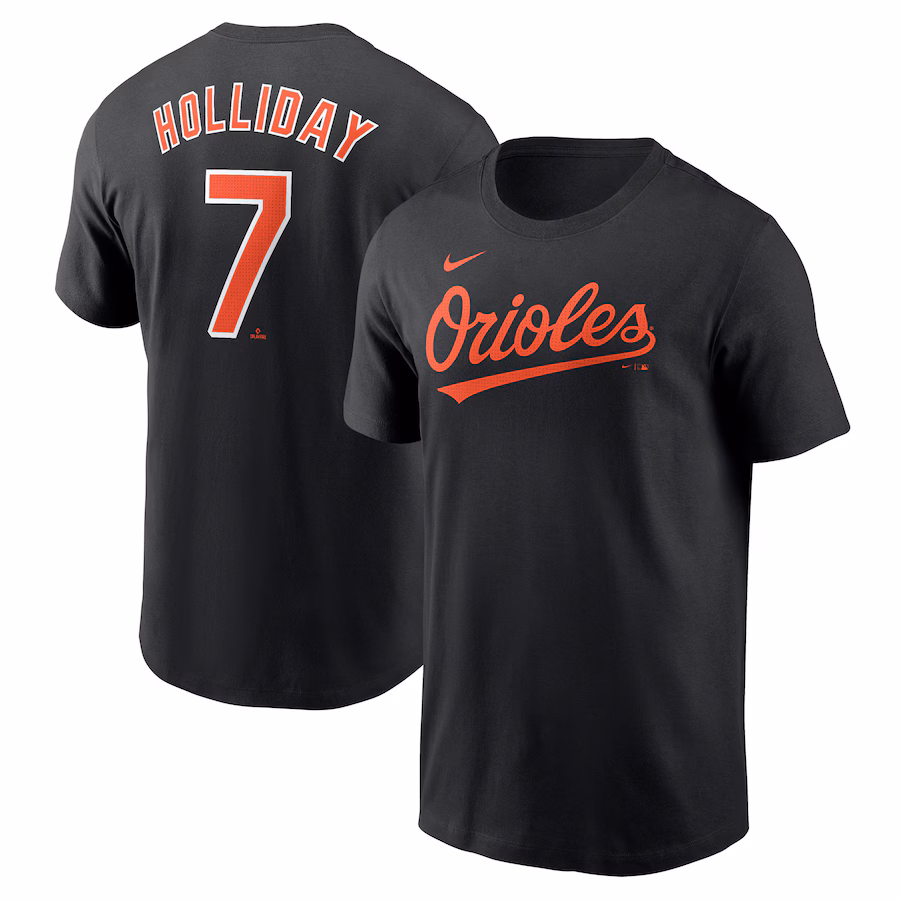 Youth Baltimore Orioles Jackson Holliday Nike Black Fuse Name & Number T-Shirt - Puhuasuan