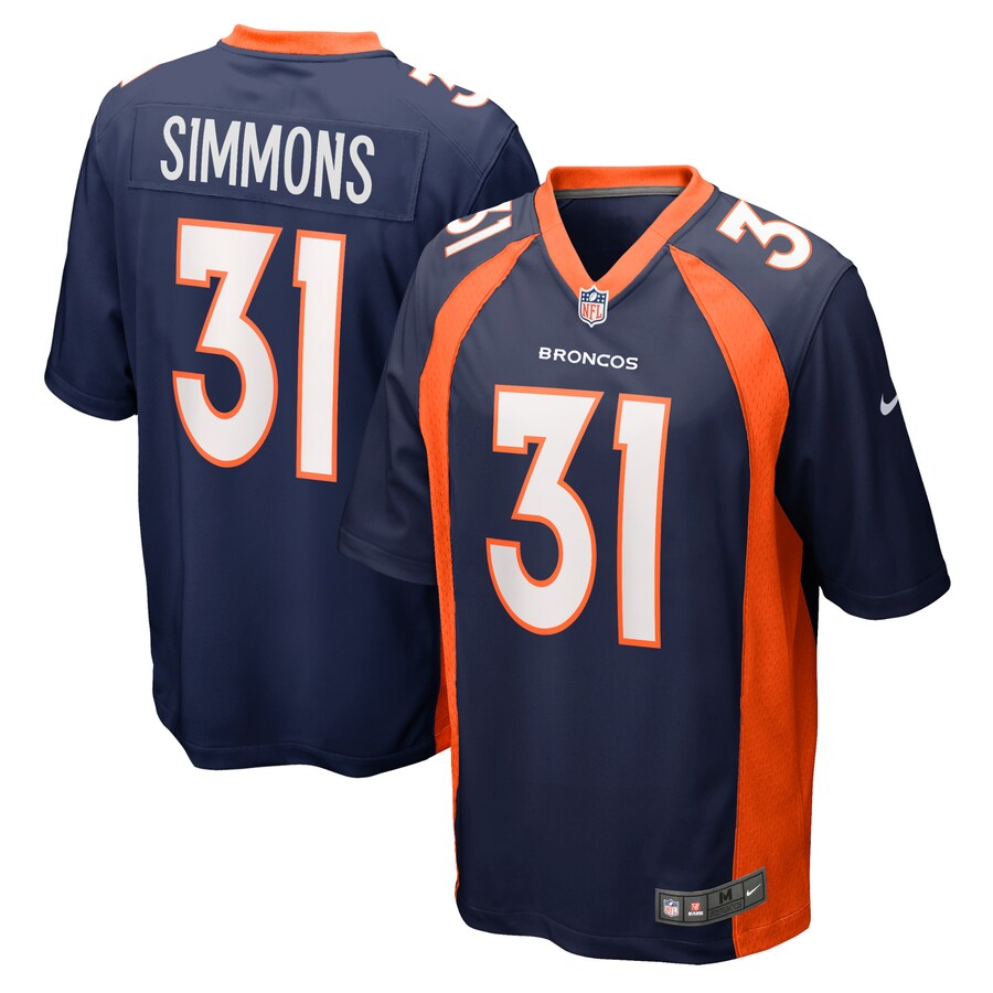 Men's Denver Broncos Justin Simmons Nike Navy Game Jersey - Puhuasuan