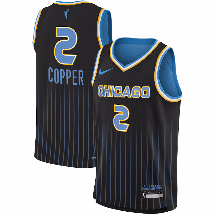 Youth Chicago Sky Kahleah Copper Nike Black 2021 Explorer Edition Victory Player Jersey - Puhuasuan