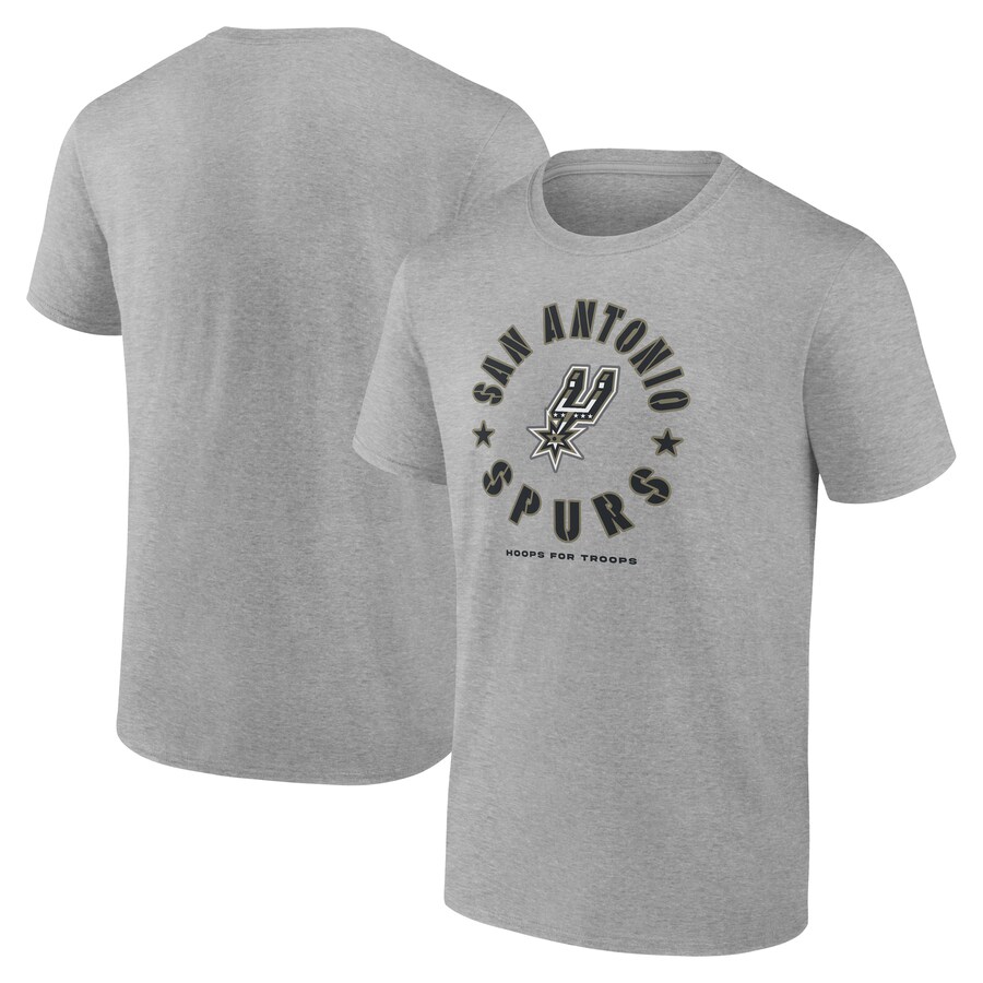 Men's San Antonio Spurs Heather Gray Hoops for Troops T-Shirt - Puhuasuan