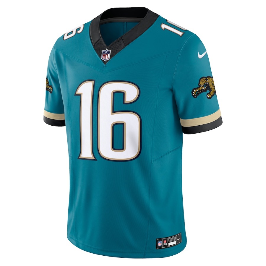 Men's Jacksonville Jaguars Trevor Lawrence Nike Teal Prowler Throwback Vapor F.U.S.E. Limited Jersey - Puhuasuan