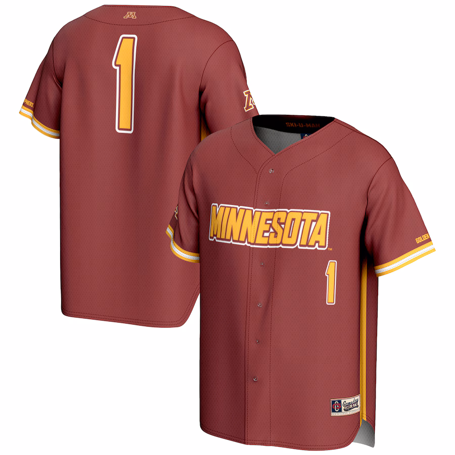 Unisex GameDay Greats #1 Maroon Minnesota Golden Gophers Lightweight Baseball Jersey - Puhuasuan
