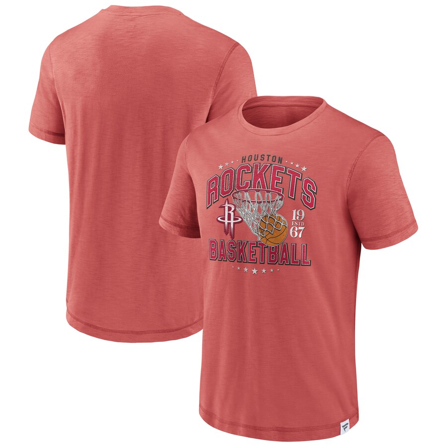Men's Houston Rockets Fanatics Red Reinforce True Classics Vintage Slub T-Shirt - Puhuasuan