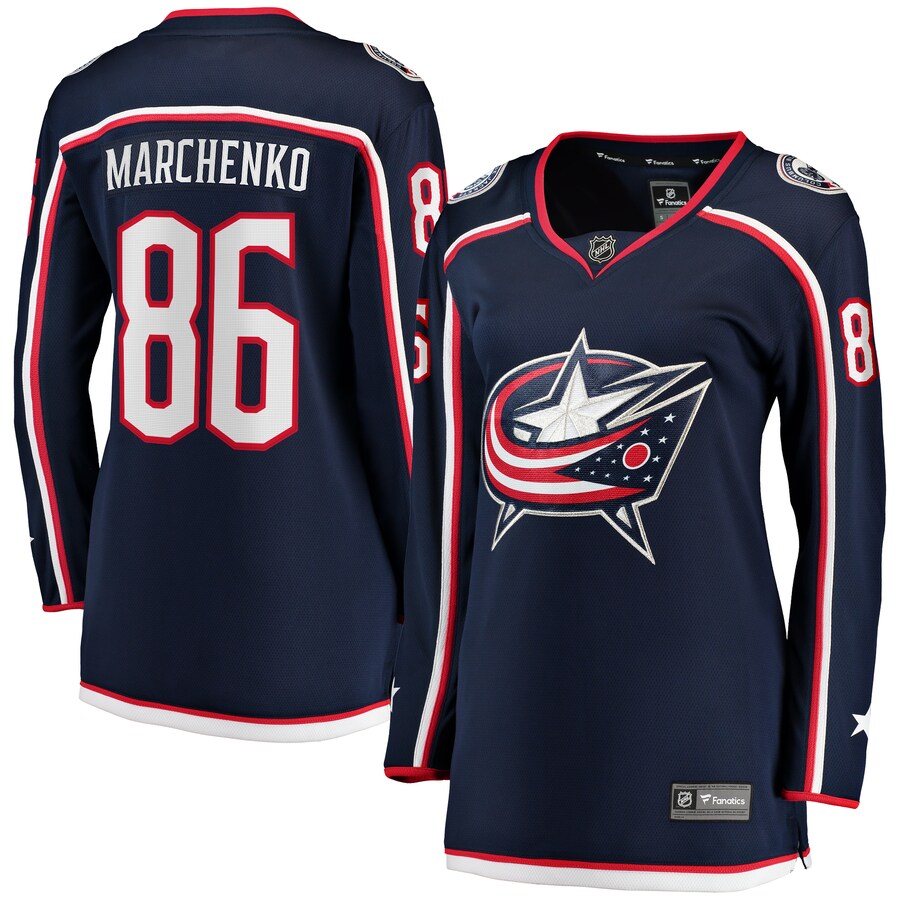 Women's Columbus Blue Jackets Kirill Marchenko Fanatics Branded Navy Home Breakaway Player Jersey - Puhuasuan