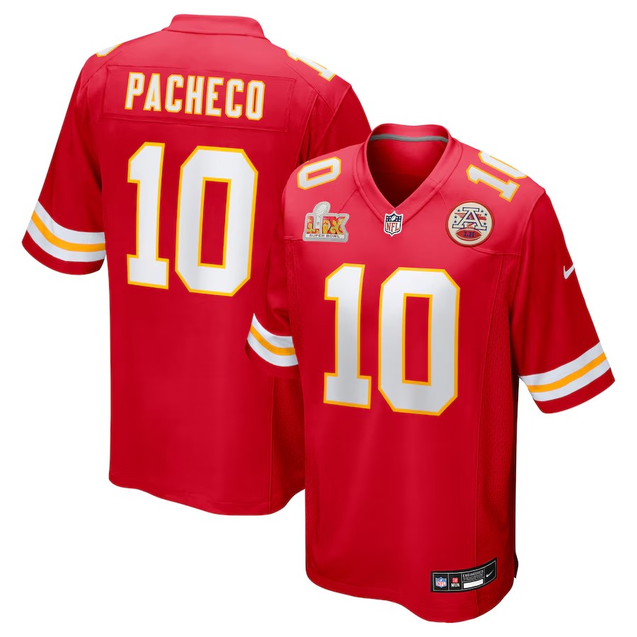 Men's Kansas City Chiefs Isiah Pacheco Nike Red Super Bowl LIX Game Jersey - Puhuasuan