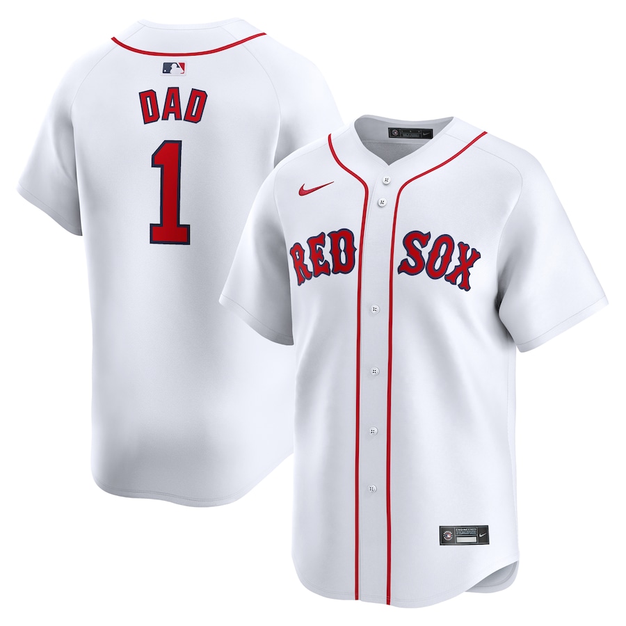 Men's Boston Red Sox Nike White #1 Dad Home Limited Jersey - Puhuasuan