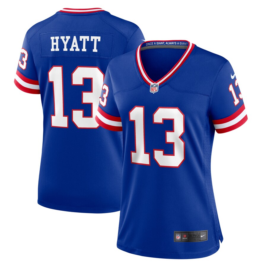 Women's New York Giants Jalin Hyatt Nike  Royal Team Game Jersey - Puhuasuan