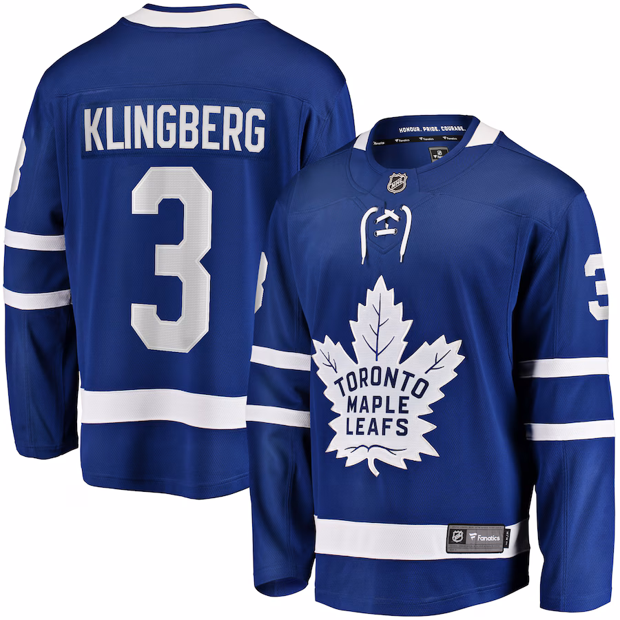 Men's Toronto Maple Leafs John Klingberg Fanatics Blue Home Breakaway Jersey - Puhuasuan