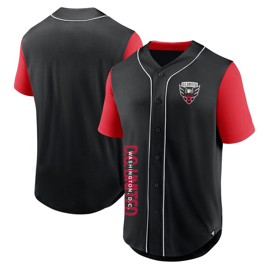 Men's D.C. United Fanatics Black Balance Fashion Baseball Jersey - Puhuasuan