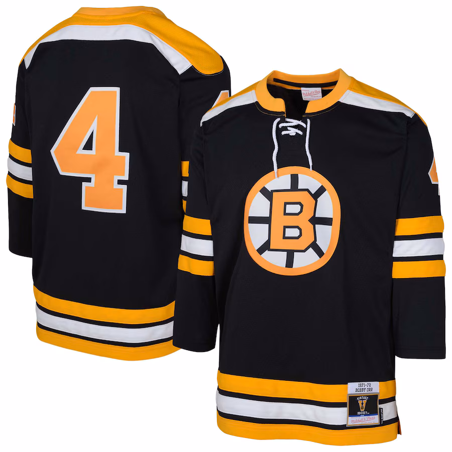 Youth Boston Bruins Bobby Orr Mitchell & Ness Black Blue Line Player Jersey - Puhuasuan