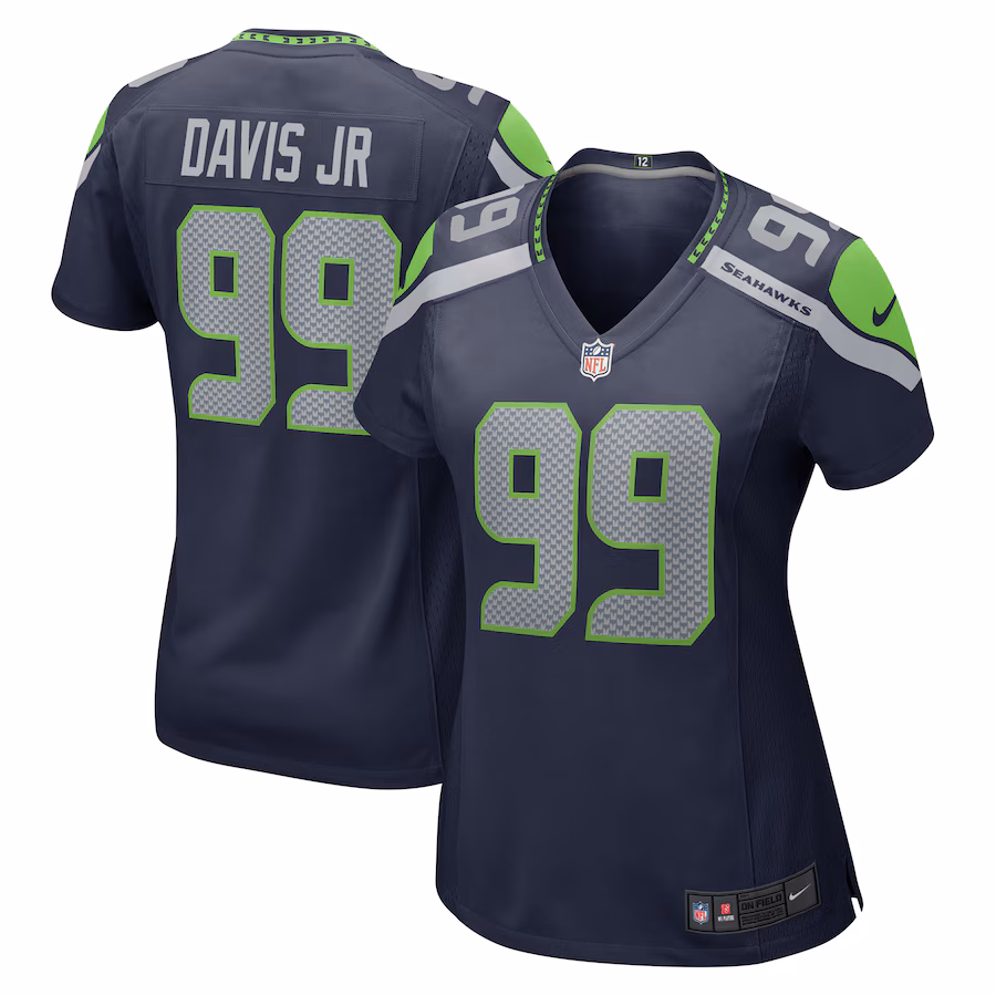 Women's Seattle Seahawks Carl Davis Jr. Nike  Navy  Game Jersey - Puhuasuan